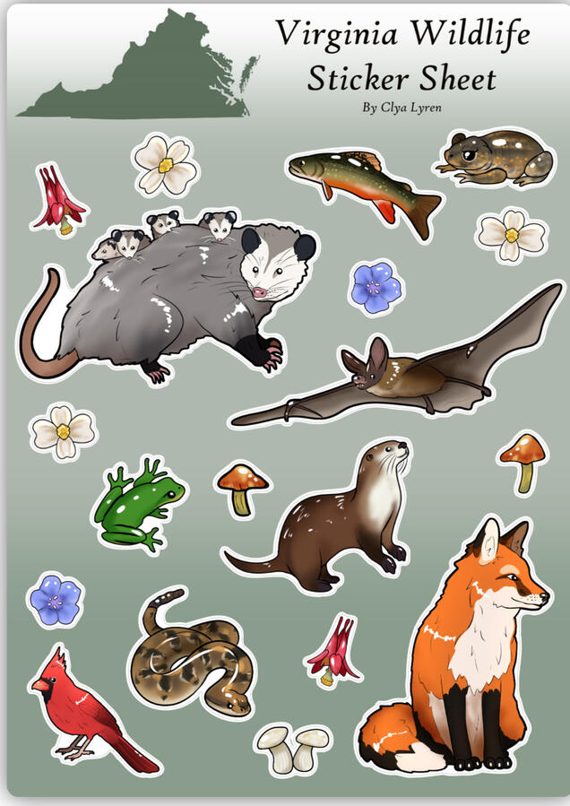 Virginia Wildlife Sticker Sheet